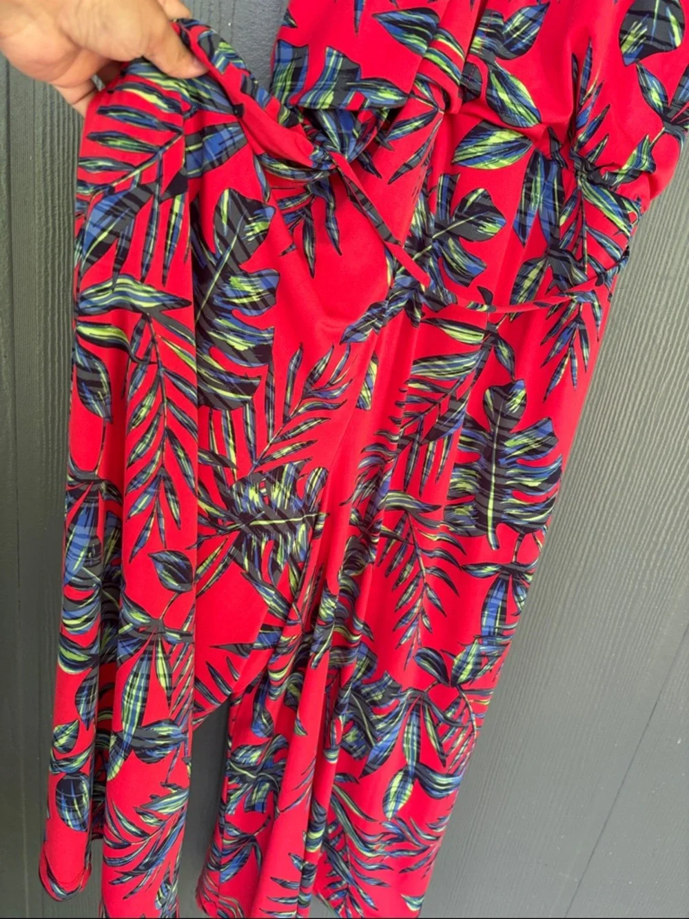 London times Red Tropical Print Halter Jumpsuit - Picture 10 of 10